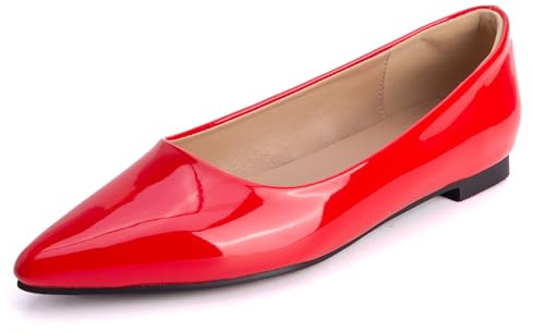 Gicoiz Hochzeit Flach Schuhe Lack Bride Pointed Toe Schuhe