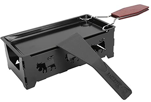 Mini Grill Pan Non Stick Cheese Grill Pan with Wooden Handle Home Kitchen Barbecue Tool Portable BBQ Tray for Camping Travel Hiking Carbon Steel 18.5 x 9 x 6cm