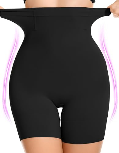 SIMIYA Shapewear Tummy Control Shorts for Women, 5-IN-1 Body Shaper High Waisted Girdle Boyshort Slip Short for Under Dresses Black