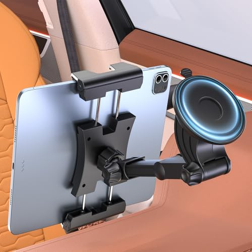 OHLPRO Tablet Holder Car Windscreen Dashboard Universal 360° Rotation Tablet Holders 18 cm Extendable Arm + Washable Suction Cup iPad Car Mount Holder for 5-13 Inch Tablet Smartphone