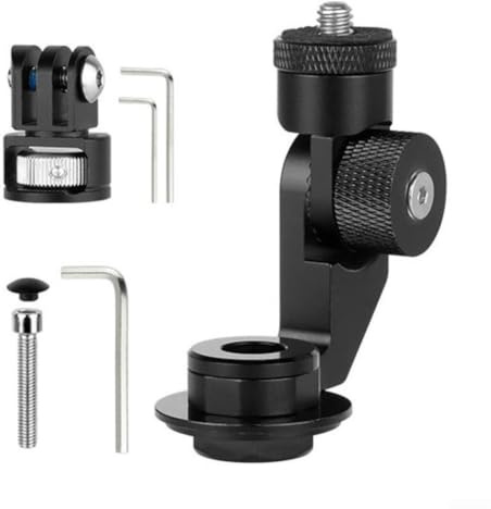 Bike Stem Top Cap Mount Action Camera Holder for 28.6mm Fork with M6 P1 L40mm Screw Aluminum Alloy Adapter Kit for Cycling Sports (B adapter kit)