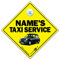 Taxi-Schild, Metall, Gelb, LED, Rückwärtig, Funktional, Taxi