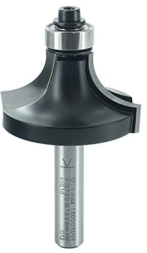 ENT 14300 Abrundfräser HW, Schaft (S) 8 mm, Durchmesser (D) 38,1 mm, NL 19 mm, R 12,7 mm, SL 32 mm, mit Kugellager