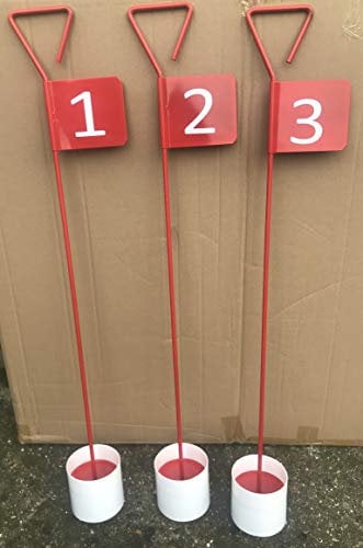 JL Golf Numbered Metal Professional Putting Green Flag and Hole Cup 90cm Choose numbering (1-3)