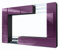 Vladon Wohnwand Mirage, Made in Germany, Anbauwand mit Rückwand mit 2 Türen, 2 Klappen und 6 offenen Glasablagen, Schwarz matt/Brombeer Hochglanz (262 x 183 x 39 cm)