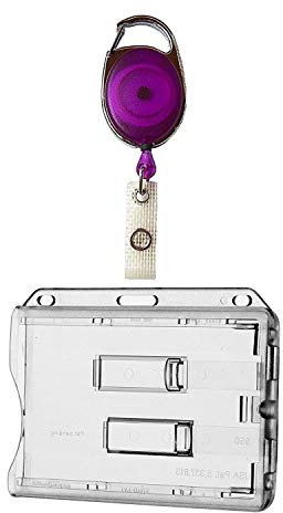 Waizmann.IDeaS® 1x Ausweisset - Ausweisjojo Jojo Zipper oval + Kartenhülle für 2 Karten mit 2 TRANSPARENTE Ausschieber - Kartenhalter Ausweishülle horizontal GROSSE FARBAUSWAHL