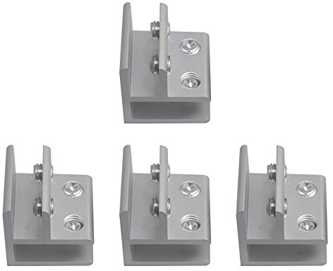 RDEXP 90 Grad Aluminium Metalllegierung Glas Klemme Halterung Halter Schrank für Glas 8-12 mm Stärke Set von 4