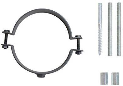 LANZZAS Ofenrohr Halter/Schellen-Set - für den Durchmesser Ø 150 mm - Farbe: gussgrau - Rauchrohr Halterung