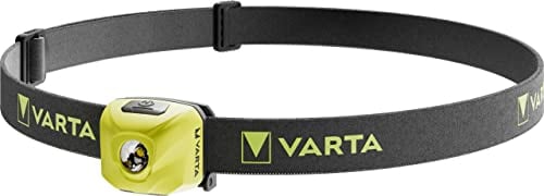 VARTA Stirnlampe LED, wiederaufladbare Kopflampe, Outdoor Sports Ultralight H30R, extrem leicht, spritzwassergeschützt, inkl. Micro-USB Kabel, ideal für Camping, Joggen, Wandern, lime