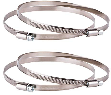 (4 Stück) Edelstahl Schlauchschelle Einstellbare Schellen Schneckengetriebe Verstellbar Ø 120-140mm Schlauchschelle (4)