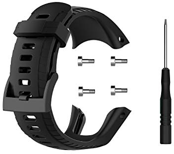 Huabao Cinturini Compatibile con Suunto 5,Sport in Silicone Regolabili Band Sostituzione Braccialetto per Suunto 5 Orologio (Nero)