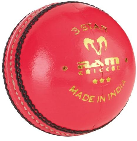 Ram Cricket 3 star Match Ball – Box of 6 – 4 piece leather Construction – Hand Stitched Traditional Seam – For match or training – Lacquered finish for Durability – Available in 5.5oz, 5oz & 4.75oz