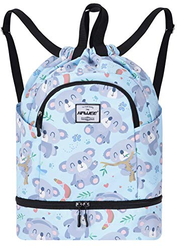 HAWEE Impermeable Casual Mochila con Cordón Grande Deporte Bolso de Gimnasia Mochila de Cuerda Unisex para Mujer Hombre Vida Cotidiana Aire Libre Yoga Escuela Nadar Playa