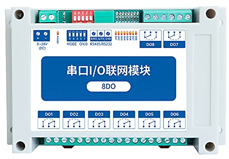 EBYTE ModBus RTU Serial IO Modul RS485 Schnittstelle 8DO 8 digitale Ausgänge MA01-XXCX0080 Schieneninstallation 8~28 V DC