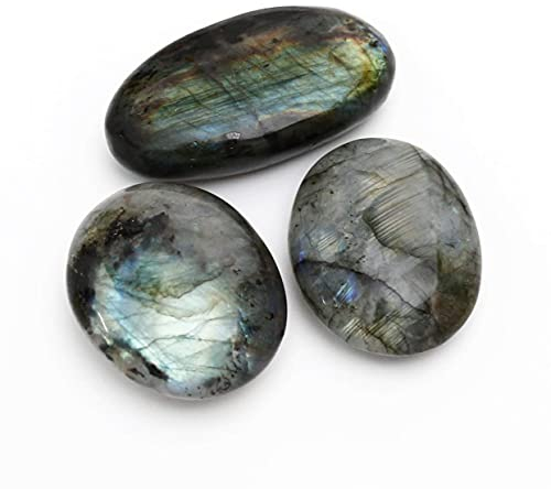 Nvzi Pierre de Labradorite, Pierre de Poche, Cristaux de guérison, polies en Tambour, de Chakra, mélange de Pierres en Tambour,mélange de Pierres Semi-précieuses, Pierres Porte-Bonheur pour Enfants