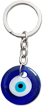 Selma. Porte-clés en forme d'amulette turque avec œil bleu - Décoration pour sac à dos ou sac à main