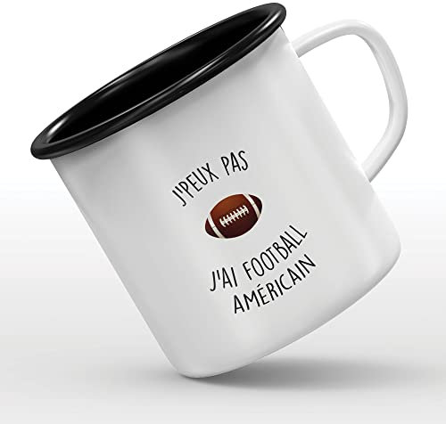 Taza esmaltada con diseño de J'Pot pas Futbol Americano