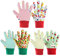 OSDUE 3 Paar Kinder Gartenhandschuhe, Schutzhandschuhe Handschuhe, mit Schaumgummi-Beschichtung für Garten und Arbeitshandschuhe für Mädchen und Jungen (für 10–15 Jahre)