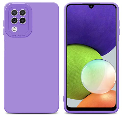 Cadorabo Hülle kompatibel mit Samsung Galaxy A22 4G Schutzhülle TPU Silikon Case Liquid Design mit Kameraschutz Slim Kratzfest Weiche Gummi mit Rundumschutz Case Hülle für Galaxy A22 4G in Lila