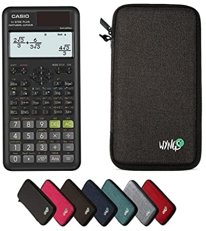 Casio fx-87DE Plus 2nd Edition inklusive Schutztasche von WYNGS in Dunkelgrau - Basic Set