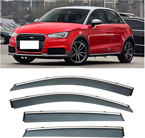 4 pcs Car Front Rear Wind Deflectors for Audi A1 Hactback 2013-2018, Rain Shield, Wind-Rain-Deflector, Smoke Guards, Sun Visors, Wind Shield