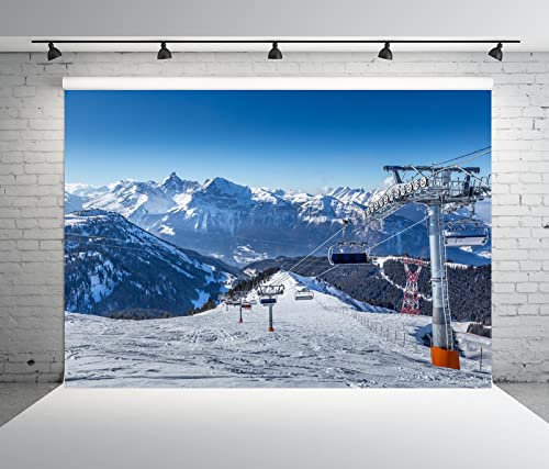 BELECO Hintergrund für Skigebiete, Schnee, Winter, Alpen, Berge, Hintergrund für Fotografie, Urlaub, Reisen, Ski, Sport, Geburtstag, Party, Dekoration, Kinder, Erwachsene, Portrait, Fotoshooting,