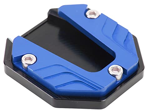 Keenso Motorrad-Ständerplatte, Universal-Motorrad-Seitenständer-Verlängerungsplatte aus Aluminiumlegierung, Hochfestes Ständer-Pad-Platten-Unterstützungszubehör (Blau)