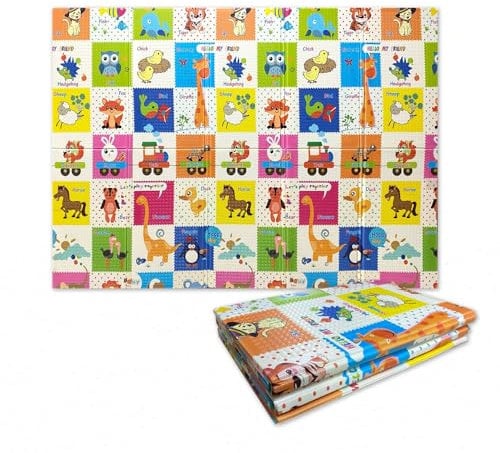 GIODICART Maxi Tappeto Gioco Pieghevole Primi Passi per Neonati e Bambini cm 200x150 - Alto Spessore 10mm