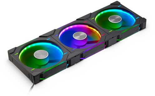 Phanteks D30 140mm DRGB PWM Triple Fan Pack - Black with Daisy-Chain Design and Advanced RGB Lighting