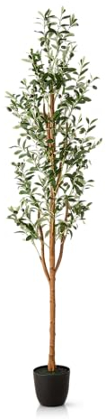 PASCH® Künstlicher Olivenbaum (180 cm) - Stilvoll & Naturgetreu | Künstliche Pflanzen groß | Kunstpflanzen groß: Olive Tree | Olivenbaum künstlich groß für EIN mediterranes Ambiente