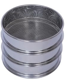Anbadum 3 Pcs Lab Sieves,6 Inch Diameter Test Sifter 10Mesh(2.19mm)、80Mesh(0.217mm)and 200 Mesh(0.077mm)