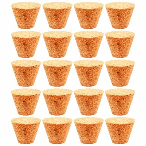 Acan Tradineur - Pack de 20 tapones de corcho para botellas - Forma de Cono - Ideal paragarrafas, botes, frascos, bar, restaurante, vino, aceite - 5 Packs de 4 corchos - 3 x 2 x 2,6 cm