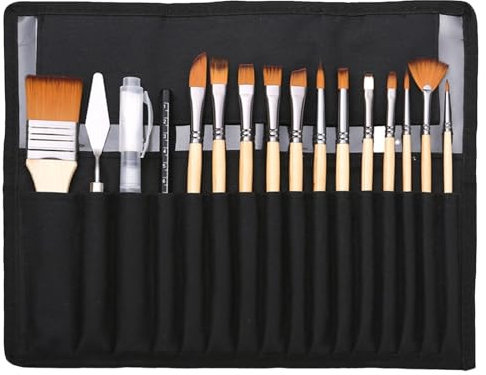 18 Piezas Pinceles Artista Pinceles Sets Nylon Pinceles Para Lienzo Piedra Aceite Acrílico Pintura Acuarela Pinceles de Pintura a Todo Color