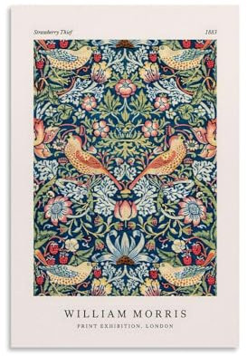 KVIINKD Poster Erdbeerdieb von William Morris, Wohnzimmer, Schlafzimmer, Dekoration, moderne ästhetische Wandkunst, Poster, Geschenk für Freunde, ungerahmt, 20 x 30 cm