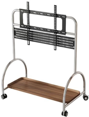 Universal TV Stand, Rolling Mobile TV Stand With Shelf On Wheels For 45-65 Inch Screen TVs, Height Adjustable AV Shelf, Max VESA 400x400mm TV Base Stand(Color:A)