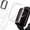 ivoler 3 Piezas Funda con Protector de Pantalla para Xiaomi Smart Band 8 Pro/Xiaomi Mi Band 8 Pro, Protección Completa Carcasa Delgado Suave TPU Anti-Arañazos Case, 2 Transparente + 1 Negro