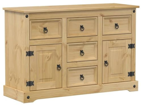 Hommdiy Sideboard Küche Massivholz,Landhausstil, Landhaus, 115x40x76 cm Massivholz Mexikanische Kiefer