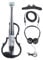 Professionelle Leise Elektrische Violine 4/4 Kohlefaser Violine Elektrische Geige Kit mit Tonabnehmer für Anfänger Erwachsene Jugendliche (Typ 1)