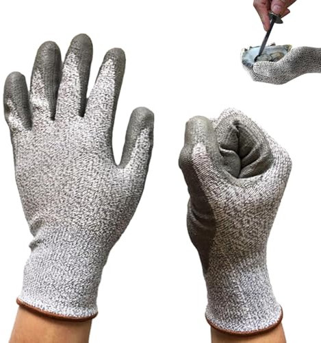 Gants anti-coupures - Gants de travail anti-coupures - Lot de 2 gants filets anti-coupures | Gants de sécurité de travail pour décocher les huîtres, couper la mandoline, couper la viande et sculpter
