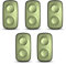 Télécommande universelle WHY EVO NOA MINI à 4 boutons - Programmable code fixe ou code tournant - Fréquences 433 ou 868 mhz - Pour portails et porte de garage (Vert Olive Lot de 5 télécommandes)
