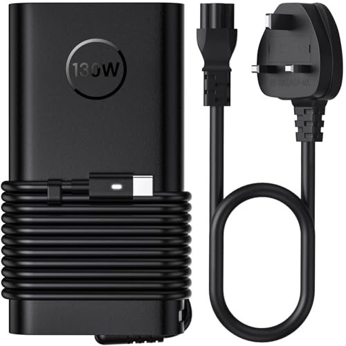 130W USB C Laptop Charger for Dell XPS I5 I7 9575 9500 9510 9520 9530 9700 9710 9720 9730 Precision 5530 5550 5560 5570 5750 5760 3560 3561 Latitude 5520 5530 5420 7410 7310 7210 9410 9510 9520 9575