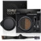 AmiCera Eyebrow Gel Pomade Kit 2 Colors, 3 in 1 Air Cushion Eyebrow Dye Palette, Waterproof Smudge Proof Tinted Eyebrows Shaper, Eyebrows Makeup Case with Mirror (Light + Dark Grey)