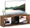 HOMCOM supporto TV con luci LED e telecomando, supporto TV in legno per televisori fino a 65 con ripiani e scomparti aperti, per soggiorno camera da letto, 140x35x47cm, marrone