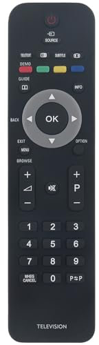 RC4705 Replacement Remote Compatible with Philips TV 242254901833 19PFL3403D/10 19PFL5403S/60 20PFL3403D/10 22PFL3403D/10 22HFL3330D/10 26PFL5403S/60 32PFL7203H/10 32PFL7403D/79