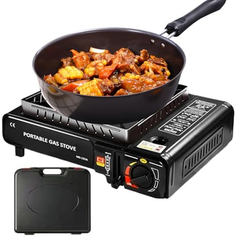 Estufa De Camping,Horno Portátil Para Acampada - Quemador Ajustable Con Control De Calor, Encendido Piezo Para Cocina De Casa, Exteriores, Barbacoa Y Fiestas