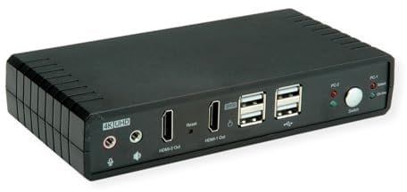 ROLINE KVM-Audio-Switch Dual Head HDMI 4K60, 1 User - 2 PC