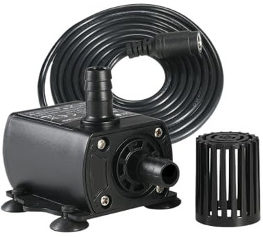 Pompe à eau à membrane auto-amorçante Pompe à eau sans balais 10 W 400 l/h Hauteur de relevage 400 cm 5,5 x 2,1 mm Femelle Submersible Fontaine Réglage du débit