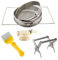 Set completo di strumenti per una raccolta efficace del miele, in acciaio inox, doppio setaccio e accessori