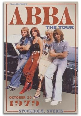 HURYEORHYH ABBA Poster, Druck, Wandkunst, Vintage-Poster, dekoratives Gemälde, ästhetische Leinwand-Dekoration für Wohnzimmer, Schlafzimmer, 30 x 45 cm, ungerahmter Stil