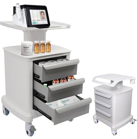 Mobiler Ultraschall-Trolley – 3-stöckiger Allzweckwagen mit 4 Rädern für professionelle Schönheitsaufbewahrung, ABS-Konstruktion, Zahnklinik-Werkzeug-Organizer, 50 kg Tragkraft